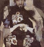 Mikhail Vrubel Portrait of a Man in period costume oil painting artist